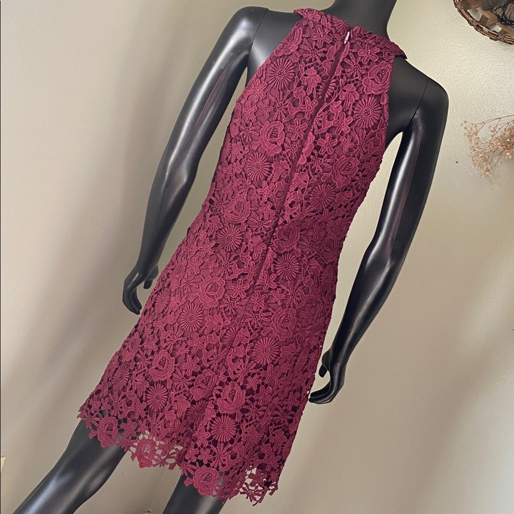 Lulu's Burgundy Lace Mini Dress - Picture 8 of 13